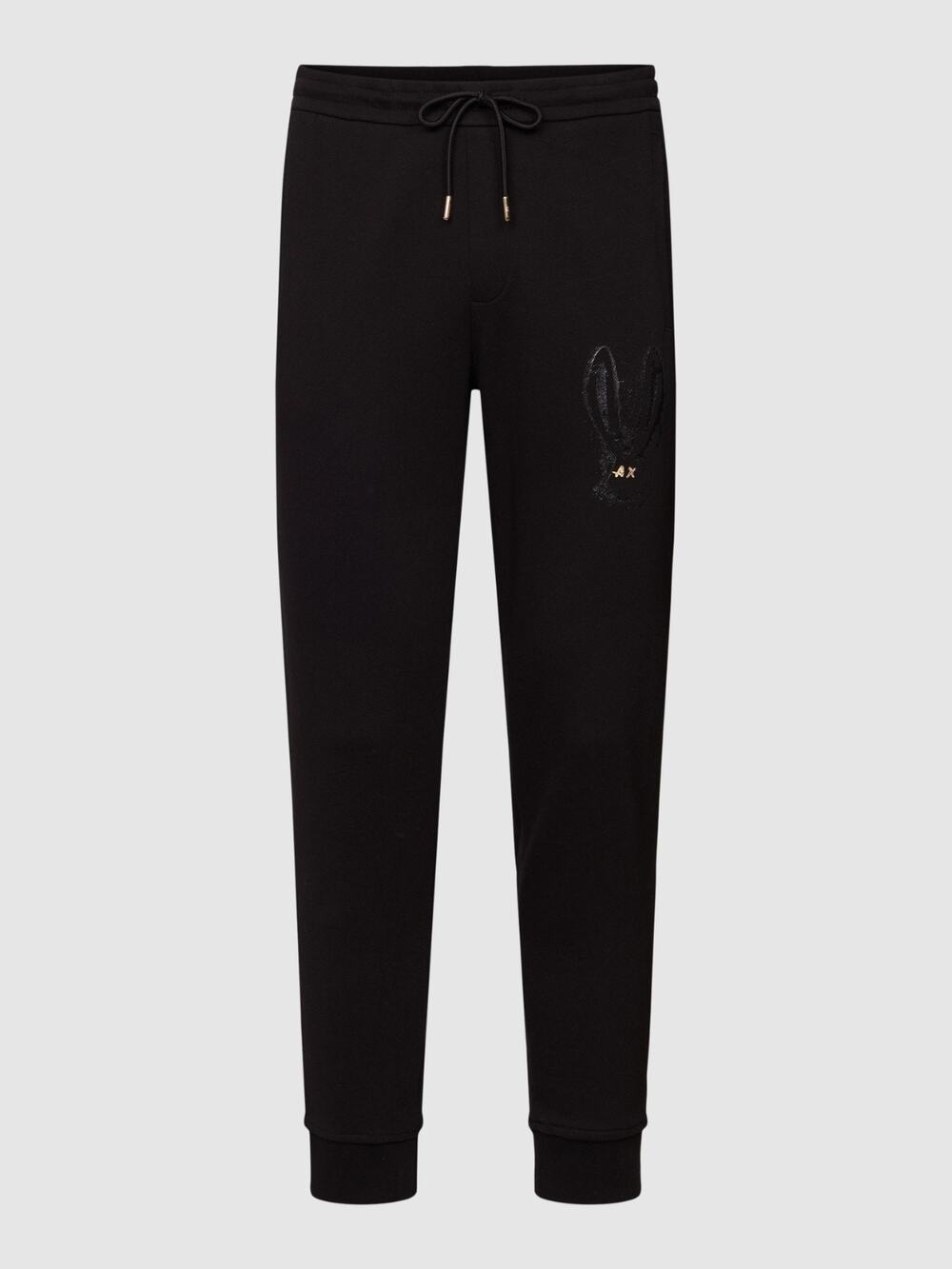 Armani Exchange A|X Lunar New Year Rabbit Jogger Sweatpants Black $110 NWT